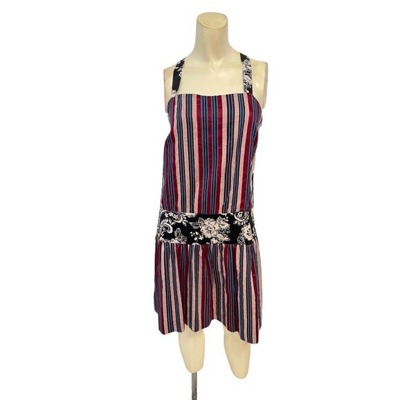 Smart Fitzjerrell Dress Size 4 Stripe & Floral Pattern 100% Silk NWT $140 - Picture 1 of 5